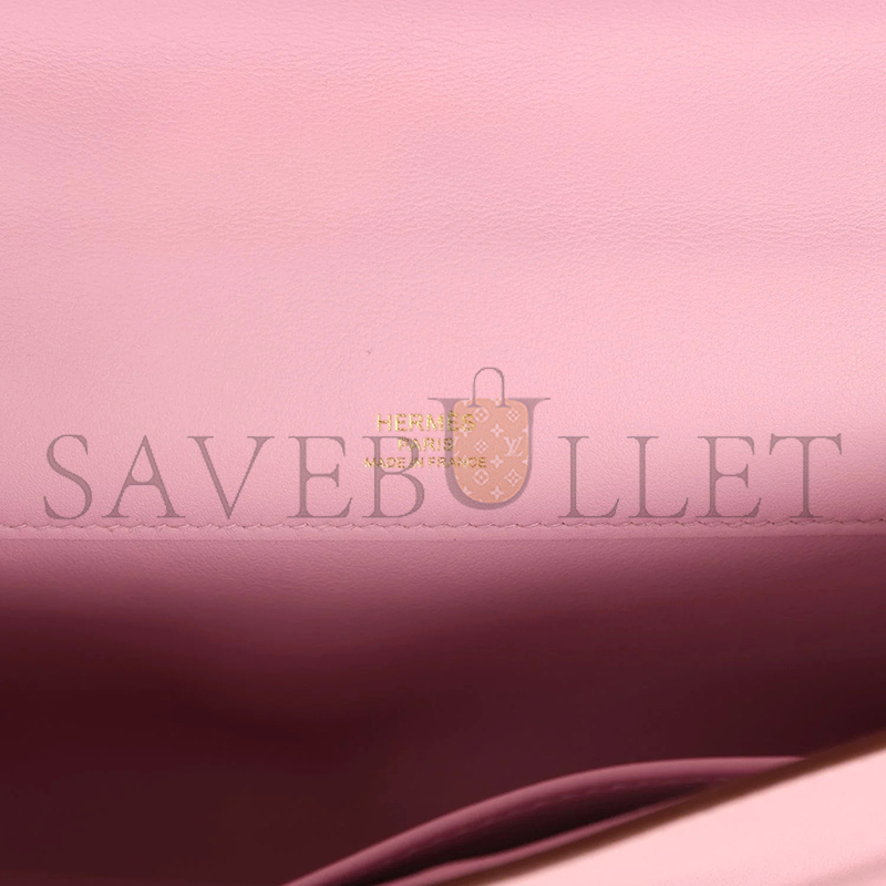 H**mes MASTER KELLY CUT MAUVE SYLVESTRE SWIFT ROSE GOLD HARDWARE (31*13.5*2.5cm)